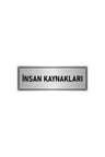 Metal Yönlendirme Levhası, Departman Kapı Isimliği Insan Kaynakları 5x20 Cm Gümüş Renk