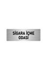 Metal Yönlendirme Levhası, Departman Kapı Isimliği Sigara Içme Odası 5x20 Cm Gümüş Renk