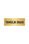 Metal Yönlendirme Levhası, Departman Kapı Isimliği Temizlik Odası 10x20 Cm Altın Renk
