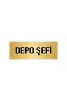 Metal Yönlendirme Levhası, Departman Kapı Isimliği Depo Şefi 5x20 Cm Altın Renk