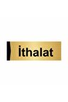 Ithalat 5x20cm Altın Renk Metal Yönlendirme Levhası