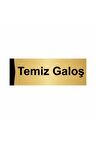Temiz Galoş 5x20cm Altın Renk Metal Yönlendirme Levhası