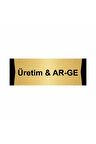 Üretim & Ar-ge 10x20cm Altın Renk Metal Yönlendirme Levhası