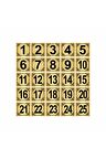 Metal Kapı,masa,dolap Numarası 20x20cm 25 Adet (1..25) Altın Renk Metal