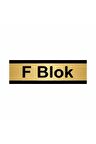F Blok 10x20cm Altın Renk Metal Yönlendirme Levhası