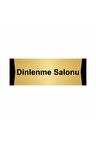 Bekleme Salonu 5x20cm Altın Renk Metal Yönlendirme Levhası