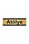 Atölye 5x20cm Altın Renk Metal Yönlendirme Levhası