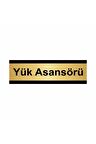 Yük Asansörü 10x20cm Altın Renk Metal Yönlendirme Levhası
