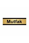 Mutfak 10x20cm Altın Renk Metal Yönlendirme Levhası