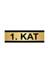 1. Kat 10x20cm Altın Renk Metal Yönlendirme Levhası