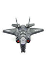 Kız Çocuk Oyuncak Çek Bırak Metal F-35 Benzeri Koyu Gri Savaş Uçağı Sesli Işıklı
