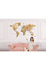Oxyteez   Dünya Haritası Dekoratif Duvar Kağıdı Ülke ve Başkentli -1549 1549