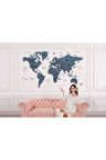 Oxyteez   Türkçe Dünya Haritası Dekoratif Duvar Kağıdı Son Derece Detaylı-1615 1615