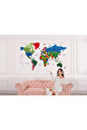 Oxyteez   Türkçe Dünya Haritası Dekoratif Duvar Kağıdı Son Derece Detaylı-1635 1635