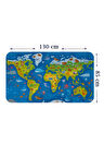 Eğitici Dünya Haritası Dünya Atlası Çocuk ve Bebek Odası Duvar Sticker-85x130-3774