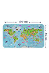 Eğitici Dünya Haritası Dünya Atlası Çocuk ve Bebek Odası Duvar Sticker-85x130-3783
