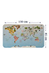 Eğitici Dünya Haritası Dünya Atlası Çocuk ve Bebek Odası Duvar Sticker-85x130-3824