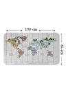 Eğitici Dünya Haritası Dünya Atlası Çocuk ve Bebek Odası Duvar Sticker-85x130-3825