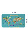 Eğitici Dünya Haritası Dünya Atlası Çocuk ve Bebek Odası Duvar Sticker-85x130-3829