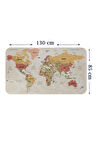 Türkçe Eğitici Ülke ve Başkent Okyanus Detaylı Atlası Dünya Haritası Duvar Sticker-85x130-3837