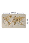Türkçe Eğitici Ülke ve Başkent Detaylı Atlası Dünya Haritası Duvar Sticker-85x130-3839