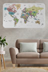 Türkçe Eğitici Ülke ve Başkent Detaylı Atlası Dünya Haritası Duvar Sticker -60x105-3850
