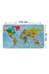 Türkçe Eğitici Ülke ve Başkent Okyanus Detaylı Atlası Dünya Haritası Duvar Sticker -85x130-3870