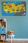 Eğitici ve Öğretici Cocuk Odası Türkiye Haritası Duvar Sticker-60x105-3881 | Dekoratif Sticker Duvar Süsü Oxy