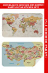 Eğitici - Öğretici Dünya ve Türkiye Haritası Çocuk Odası Duvar Sticker-85x130-3890