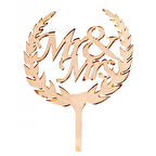 Pasta Üstü Yazısı Mr & Mrs - Gold