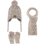 4-8 Yaş 3'lü Takım Erkek Atkı, Eldiven ve Şapka Set Içi Polarlı