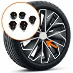 GKL Bijon Kapağı Şifresiz 5 Adet Siyah Skoda Karoq 2018-2021 1Z0601173