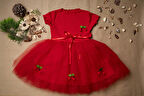 Kız Bebek Çocuk Tütülü  Kirazlı Elbise