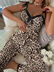 Askılı Pijama Takımı Love Leopar Fitilli DZRN-RENKLİ
