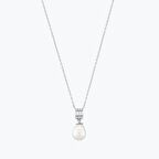 Pırlanta Baget İnci Kolye