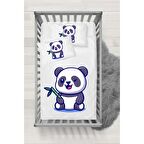 Miss Pandacık Desenli Bebek Lastikli Çarşaf (60x120 / 15) 2'li Yastık Kılıfı