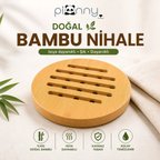 Pionny Bambu Yuvarlak Nihale - Açık Kahverengi - 17 cm