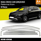 Fiat Egea Cross Krom Cam Çerçevesi 8 Prç. 2020 Üzeri A+ Kalite