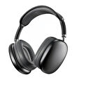 Pro Max Siyah Kablosuz 5.0 Mikrofonlu Sd Kart Girişli Aux Kablolu Bluetooth Kulaklık