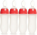 Bebedor Silikon Kaşıklı Biberon 120ML +6 Ay Şeffaf (Kod:7509) (4 Lü Set)