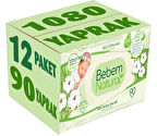 Bebem Natural Islak Bebek Mendili Narin Dokunuş / Yenidoğan 90 Yaprak Plastik Kapaklı 12 Li Set