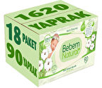 Bebem Natural Islak Bebek Mendili Narin Dokunuş / Yenidoğan 90 Yaprak Plastik Kapaklı 18 Li Set