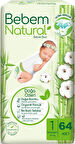 Bebem Bebek Bezi Natural Beden:1 (2-5Kg) Yenidoğan 384 Adet Ekstra Fırsat Pk
