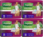 Depend Emici Külot Hasta Bezi XL - Extra Büyük Kadın 40 Adet (4PK*10)