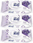 Fibril Islak Havlu Mendil 100 Yaprak Lavanta Plastik Kapaklı (3 Lü Set) 300 Yaprak
