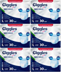 Giggles Hasta Bezi Yetişkin Emici Külot L-Büyük 180 Adet (6Pk*30)