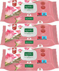 Komili Islak Havlu Mendil 90 Yaprak Gül Kokulu (3 Lü Set) Pratik Kapaklı (270 Yaprak)
