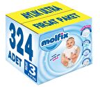 Molfix Bebek Bezi Beden:3 (4-9Kg) Midi 324 Adet Aylık Ultra Fırsat Pk