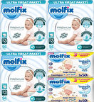 Molfix Premium Bebek Bezi Beden:3 (4-9KG) Midi 282 Adet Ultra Fırsat Pk + 6 Adet Islak Mendil