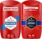 Old Spice WhiteWater & Captain Stick Roll-On Men/Erkek Deodorant 50ML (Karma 2 Li Set)
